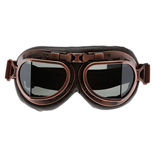 Helmet Steampunk Vintage Goggles Sunglasses Eyewear for Outdoor Sports Motocross Racer - Brown Len steampunk buy now online
