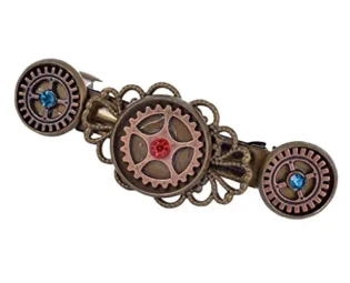 MagiDeal Vintage Crystal Rhinestone Steampunk Gears Hair Clip Barrette Hair Accessory steampunk buy now online