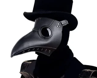 Raxwalker Plague Doctor Mask Halloween Props Costume Steampunk Gothic Cosplay Retro Leather Bird Mask (black) steampunk buy now online