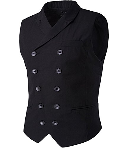 Cloudstyle Mens Slim Fit Business Casual Premium Vest Waistcoat Double Breasted Smart Waistcoat steampunk buy now online