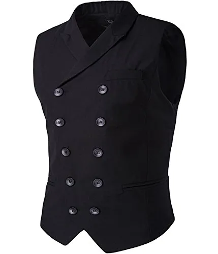 Cloudstyle Mens Slim Fit Business Casual Premium Vest Waistcoat Double Breasted Smart Waistcoat steampunk buy now online