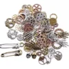 BIHRTC 140 Gram (Approx 92pcs) DIY Assorted Color Antique Metal Steampunk Watch Gear Cog Wheel Skull Musical Note Skull Hand Safety Pin Charms Pendant for Crafting, Jewelry Making Accessory steampunk buy now online