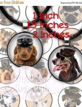 80% OFF Thanksgiving SaLe Steampunk Dogs Digital Collage Sheet 1 inch, 1.5 and 2 inches Circle Round Images for Bottle Caps, Jewelry Making, by DigitalCollageClub steampunk buy now online