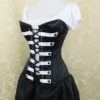 Black And White Steampunk Military Overbust Lace Front and Back Steel Boned Corset-to fit 35-38" natural waist by AliceAndWillow steampunk buy now online Black And White Steampunk Military Overbust Lace Front and Back Steel Boned Corset-to fit 35-38" natural waist by AliceAndWillow steampunk buy now online