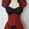 Cirque Noir Stripe Leotard, Opera Shrug, Costume, Custom Size by HarmonyThreads steampunk buy now online