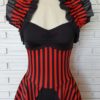 Cirque Noir Stripe Leotard, Opera Shrug, Costume, Custom Size by HarmonyThreads steampunk buy now online