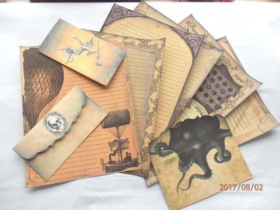 Handmade Steampunk stationary set by Pearlypantscrafts steampunk buy now online