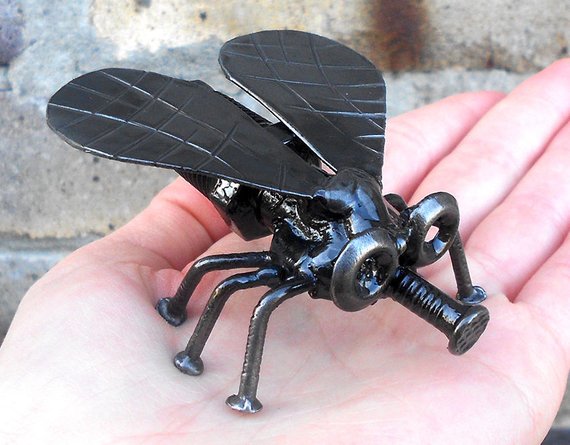Metal sculpture Fly. Mechanical Fly figurine. Welded Fly. Metal Fly. Statuette Fly. Welded figurine Steampunk Insect by IGORIGO steampunk buy now online