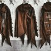 Postapocalyptic jacket, brown jacket, distressed jacket, faux leather jacket, ripped jacket, postapocalyptic clothes, steampunk by SinScissorsBoutique steampunk buy now online