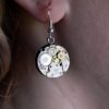 Steampunk earrings//Vintage USSR earrings//Watch earrings/Movements//Smallest watch earrings//Handmade earrings// by OSKARANTIQUES steampunk buy now online