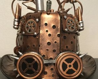 Steampunk Goggles Copper Plated Top Hat by Thehatzmeow steampunk buy now online