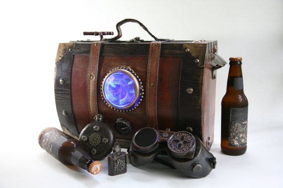 Steampunk Goggles - Suitcase with the Ultimate Survival Kit - Steampunk - Geek - Cosplay - Costume - Festival Accessories - Birthday Gift by EarlyBrightMelange steampunk buy now online