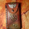 Steampunk leather phone case, side pouch, satchel by LostEraCreations steampunk buy now online