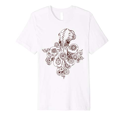 Octopus kraken T-shirt steampunk art style tee steampunk buy now online