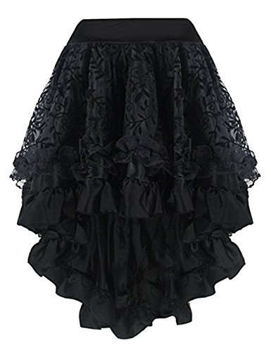 Martya Women's Gothic Steampunk Clothing Dress with Lace Asymmetrical High Low Corset Skirt steampunk buy now online