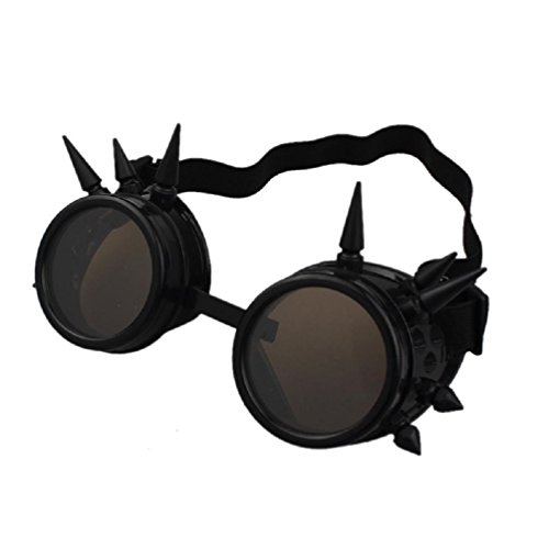 Bluester Rivet Steampunk Windproof Mirror Vintage Gothic Lenses Goggles Glasses (Black) steampunk buy now online