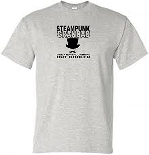 veedub clothing Steampunk Grandad t Shirt (Grey, 2XL) steampunk buy now online