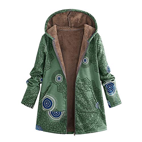 Women Print Coat,Mosstars Ladies Winter Vintage Hooded Pockets Coats Warm Retro Fashion Trend Open Front Fuzzy Zippered Oversize Outwear steampunk buy now online