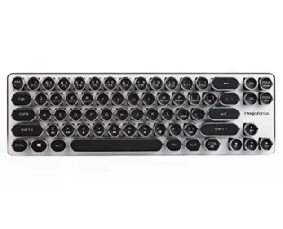 Mechanical Gaming Wired Keyboard with Kailh Blue Switches White Backlight Silver Plate and Black Steampunk Retro Vintage Typewriter Style keycaps 68 Keys Mini Keyboard steampunk buy now online