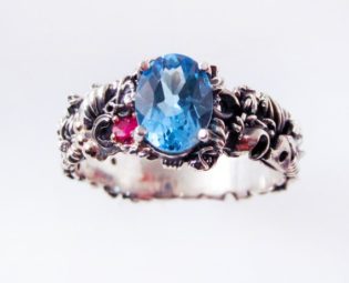 Blue Topaz Steampunk Engagement Ring by FernandoJewelry steampunk buy now online
