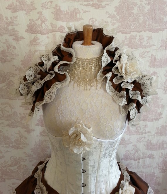 COPPER Steampunk Burlesque Ruffle Opera Shrug Wedding By Ophelias Folly by OpheliasFolly steampunk buy now online