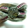 Cuff bracelet Steampunk jewellery "the Infinity", engagement silver colored openwork massive bangle for woman, big old clockwork, crystals by EmilySteampunk steampunk buy now online