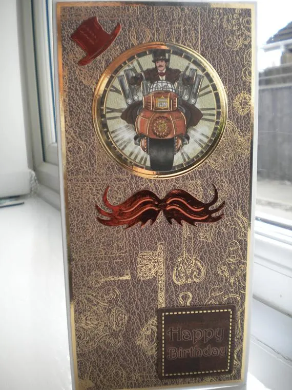 Handmade Steampunk birthday card for man/boy by KathiesCardShop steampunk buy now online Handmade Steampunk birthday card for man/boy by KathiesCardShop steampunk buy now online
