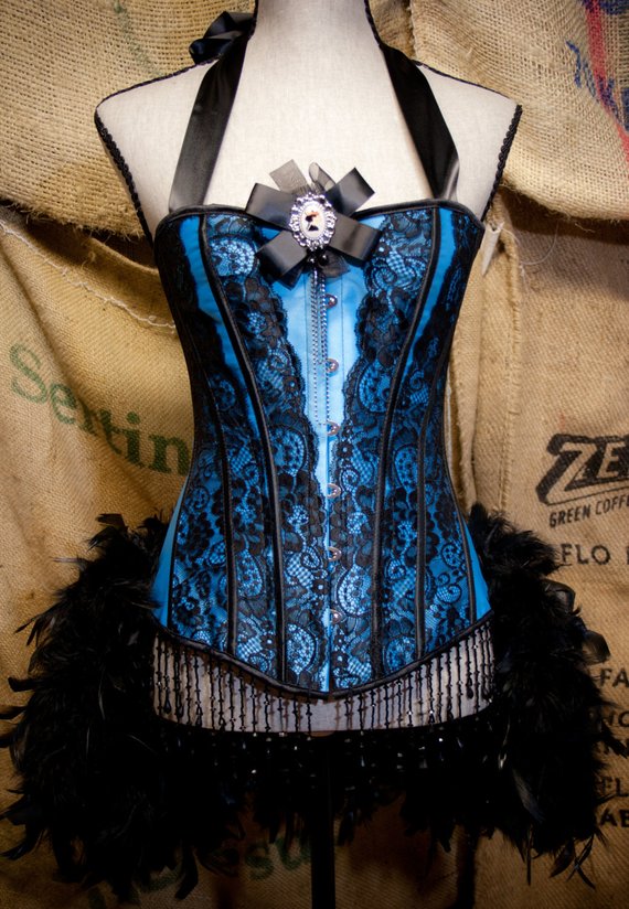 MARIE ANTOINETTE CORSET Burlesque costume Black blue Steampunk dress Halloween by sweetcheeksburlesque steampunk buy now online