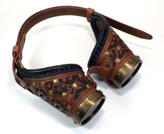 Steampunk Goggles "Classic-14b" by DoublePGoggles steampunk buy now online