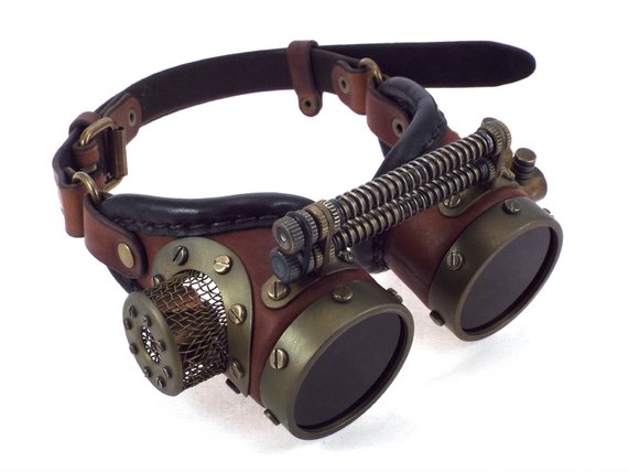Steampunk Goggles "ClAsymmetric" by DoublePGoggles steampunk buy now online
