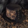 Steampunk Hat Victorian Corset Gothic Tophat Clocks Cogs Leather Fabric by OceaniaLegendsDesign steampunk buy now online