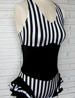 Vertical Stripe Cirque Leotard Bodysuit Aerial Costume, Custom Made by HarmonyThreads steampunk buy now online
