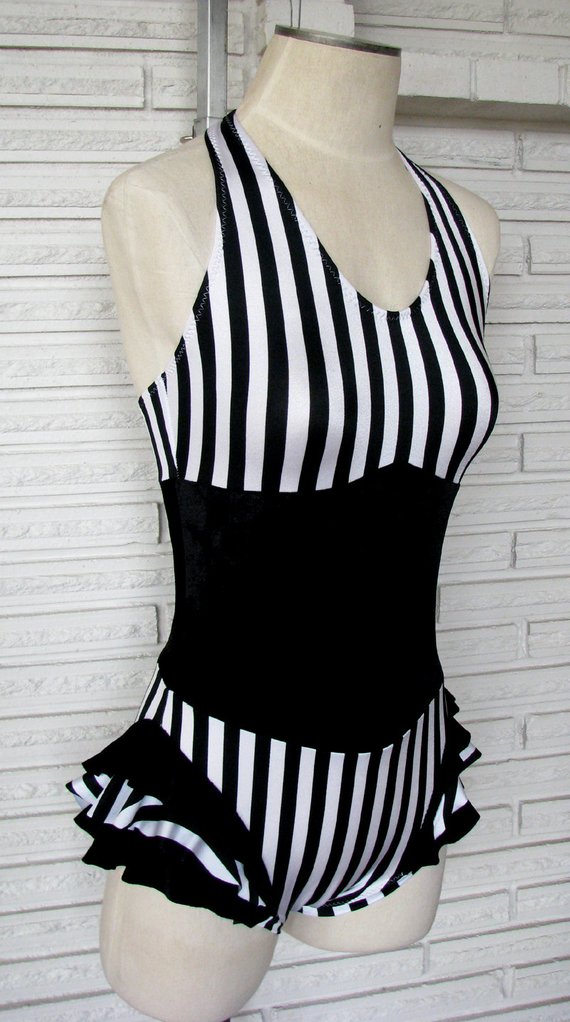 Vertical Stripe Cirque Leotard Bodysuit Aerial Costume, Custom Made by HarmonyThreads steampunk buy now online