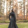 Womens Long Coat - Kaftan - Starduster - Black - Victorian Steampunk Cotton Coat with Hood - Womens Riding Duster Coat by PhoenixLanding steampunk buy now online