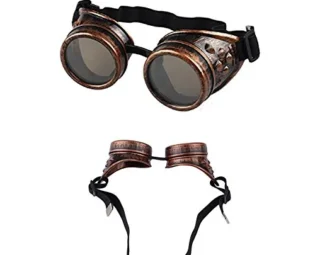 Demarkt Steampunk Goggles Welding Vintage Style Punk Glasses Cosplay Windproof Sunglasses steampunk buy now online