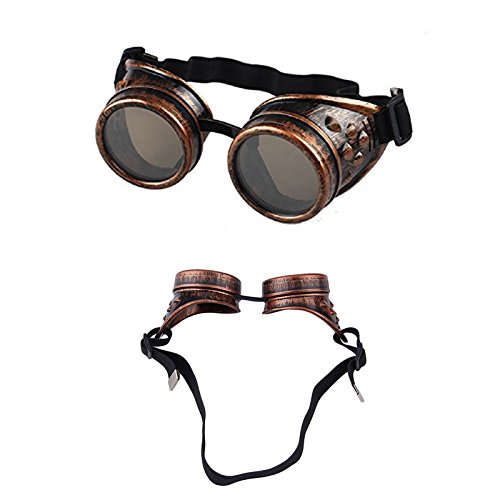 Demarkt Steampunk Goggles Welding Vintage Style Punk Glasses Cosplay Windproof Sunglasses steampunk buy now online