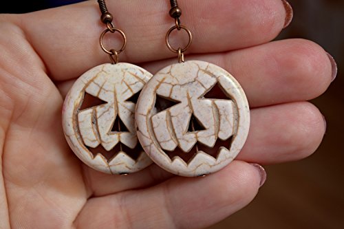 Halloween earrings Pumpkin gemstone earring harvest Fall autumn wedding hippie thanksgiving jewelry gothic Halloween costume steampunk pumpkins Jack o Lantern spirit witchy gift spooky steampunk buy now online