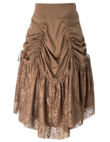 Belle Poque Steampunk Clothes for Women Gothic Amelia Lolita Gypsy Hippie Skirt Brown steampunk buy now online
