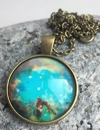 Steampunk Necklace Nebula starscape space design steampunk buy now online