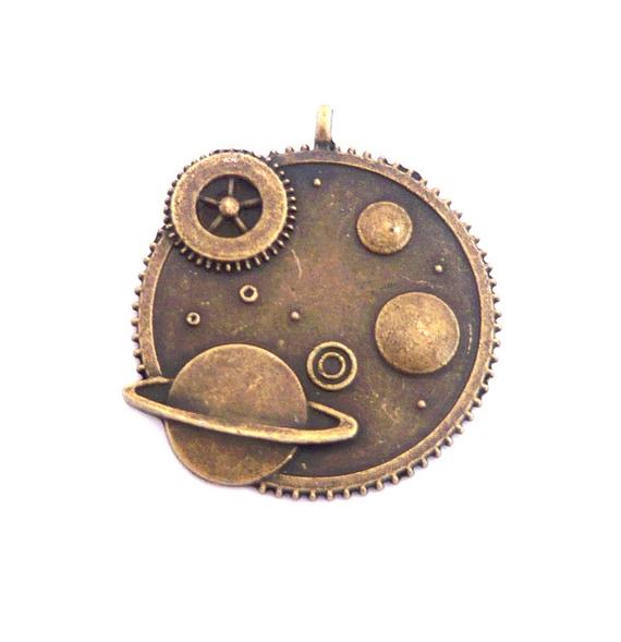 bronze steampunk vintage Planet Moon Star Galaxy sky pendant 35mm by sosteampunkvintage steampunk buy now online