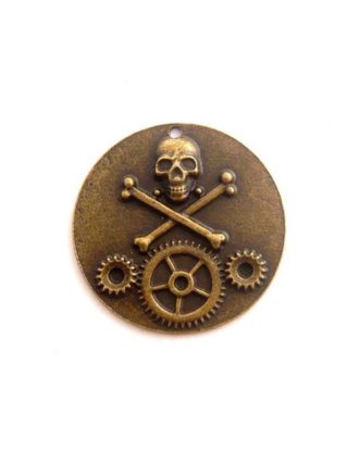 charm bronze watch steampunk gear skull 40mm pendant by sosteampunkvintage steampunk buy now online