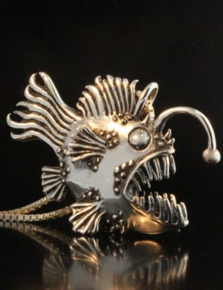 Gift For Man Gift For Woman Fish Gift Angler Fish Jewelry Fish Statue Lantern Fish Angler Fish Necklace Unique Jewelry Steampunk Gift by martymagic steampunk buy now online