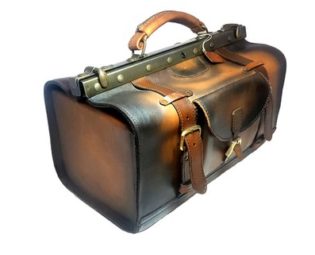 Gladstone Bag - Weekender Travel Bag - Steampunk bag - Leather Doctors Medicine Bag - Large Leather Travel Bag - Vintage Leather carpetbag by Crazy2Hands steampunk buy now online