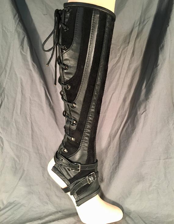 Helium Spats Suede Striped by Xenolux steampunk buy now online