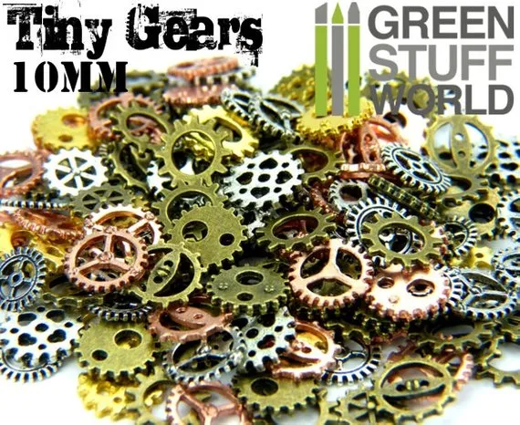 Set 85gr. - tiny COGS and GEARS Steampunk - 150 units - Sizes 10mm - Beads Mix by GreenStuffWorld steampunk buy now online Set 85gr. - tiny COGS and GEARS Steampunk - 150 units - Sizes 10mm - Beads Mix by GreenStuffWorld steampunk buy now online