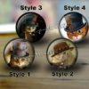 Steampunk Cat,handmade cabochons,glass cabochons,round cabochons,illustration cabochons,Digital cabochons,Dome cab cabochons by gemstones2u steampunk buy now online