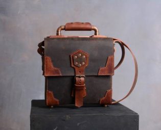 Steampunk Leather Bag Handmade / Tough Leather / Brown Leather by PlagueDoctorMask steampunk buy now online