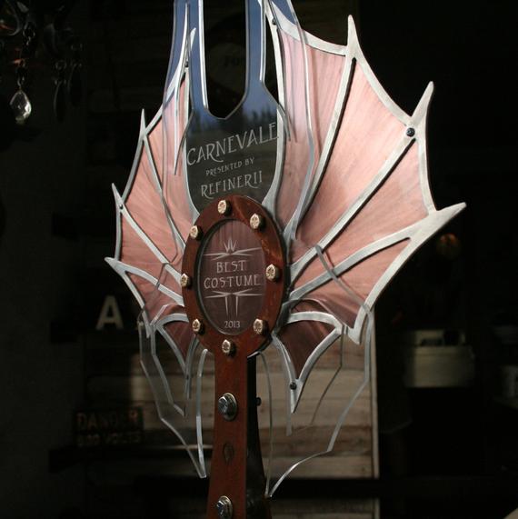 Steampunk Wings Trophy; Steel & Copper Custom Award by RefineriiStudio steampunk buy now online