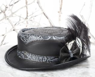 The Keaton, Pork Pie Hat, Leather Hat, Leather Fedora, Leather Pork Pie, Fits 22.5" Head, Steampunk Hat, Buster Keaton, Hipster, Badass Hat by AstralChrysalis steampunk buy now online