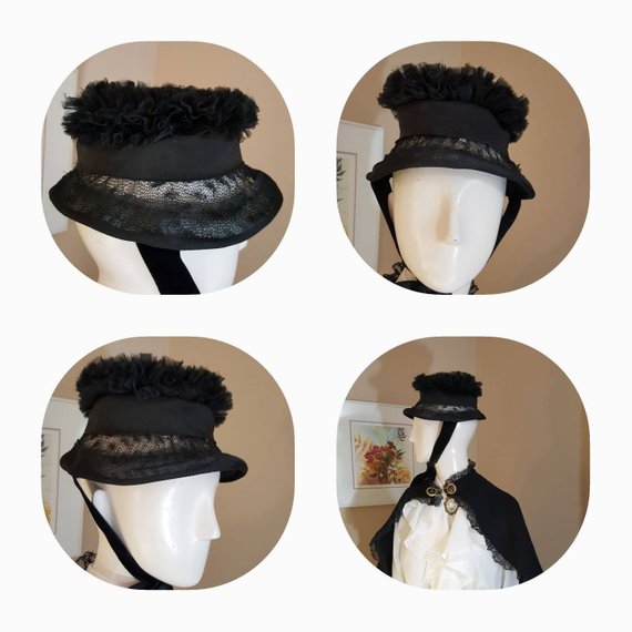 Victorian mourning hat by PetrasCostumes steampunk buy now online